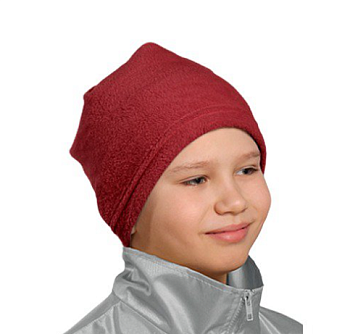 Шапка Вайт флисовая однослойная детская, однотонная